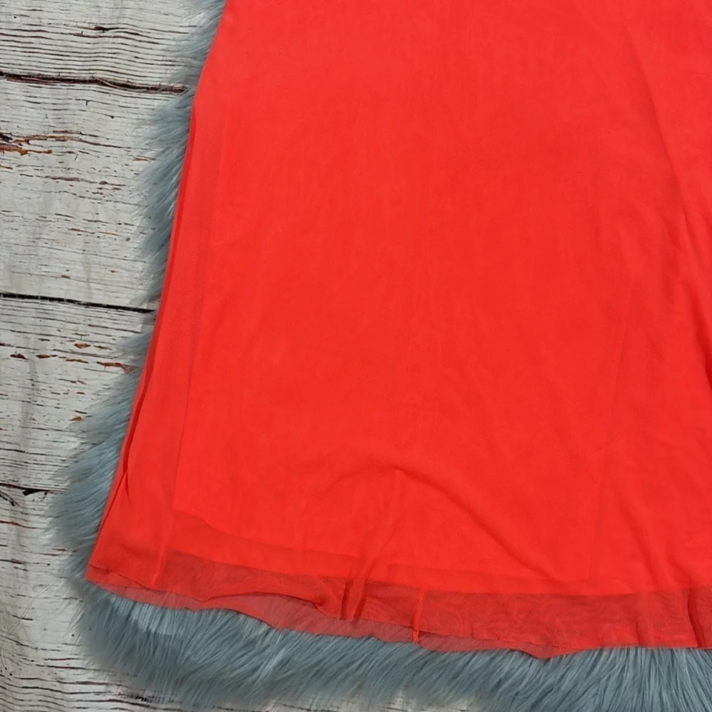 Oiselle Mio Mesh Mini Dress Neon Coral